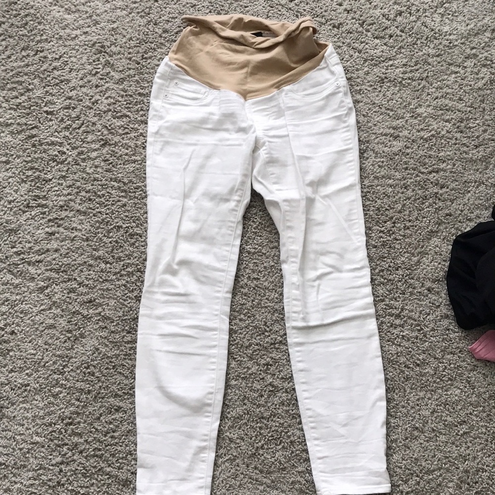 Lux essentials denim white MATERNITY jeans